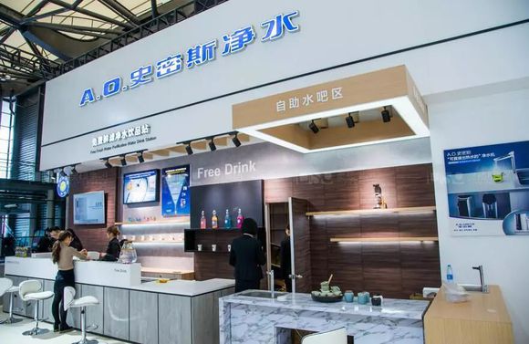 靈碩集團助力A.O.史密斯展臺設計,用科技點亮2018AWE A.O.史密斯展臺設計效果圖